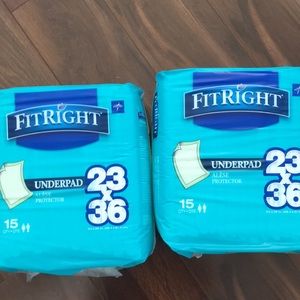 Medline Fitright Underpad 23x36. Protects Furniture & Surfaces. Super Soft 15 ct